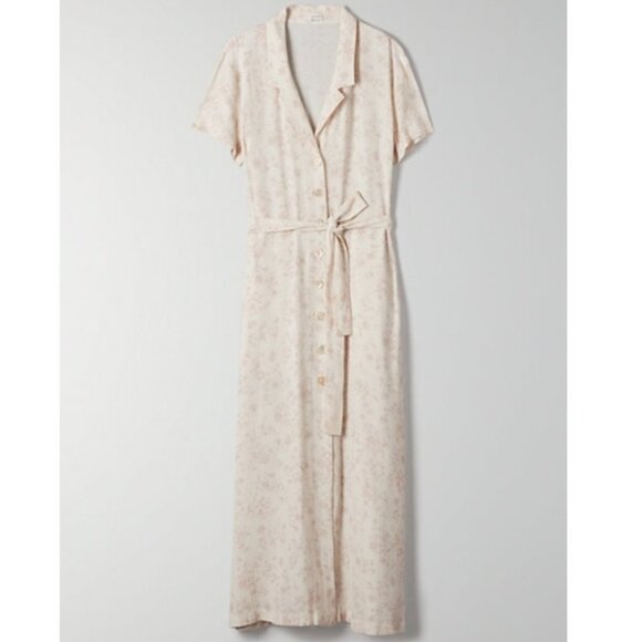 Aritzia Shirt Dress in Bone/Heirloom Pink - Picture 1 of 6